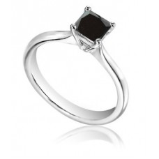 Princess Diamond Black Ring