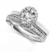 Oval Diamond Single Halo Ring