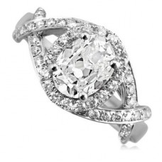 Cushion & Round Diamond Designer Vintage Ring