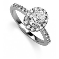 Cushion Diamond Single Halo Shoulder Set Ring
