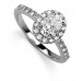 Cushion Diamond Single Halo Shoulder Set Ring