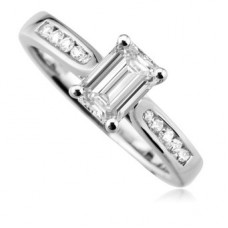 Certified 1.40ct Vs/fg Emerald Diamond Ring