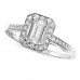 Emerald Diamond Single Halo Shoulder Set Ring