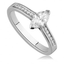 Two Prong Marquise/round Shoulder Set Ring