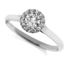 Round Diamond Single Halo Ring