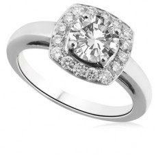 Round Diamond Single Halo Ring