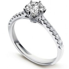 Vintage Shoulder Set Diamond Engagement Ring