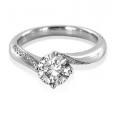 Round Shoulder Set Diamond Engagement Ring