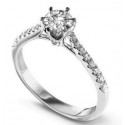 Round Diamond Shoulder Set Engagement Ring