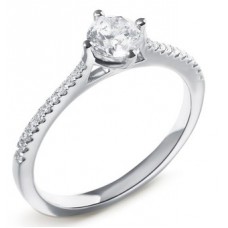 Round Compass Shoulder Set Diamond Ring