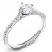 Round Compass Shoulder Set Diamond Ring