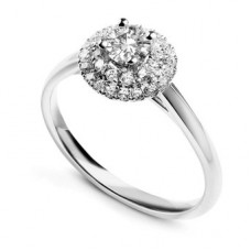 Round Diamond Double Halo Ring