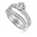 Diamond Shoulder Set Ring With Matching Band