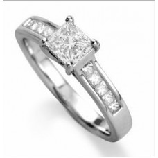 Princess Diamond Shoulder Set Ring