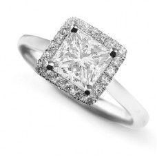 Princess Diamond Single Halo Ring