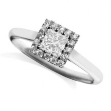 Princess Diamond Single Halo Ring
