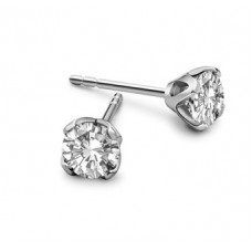 Round Diamond Stud Earrings