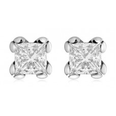 0.44ct Fg/si Princess Diamond Stud Earrings