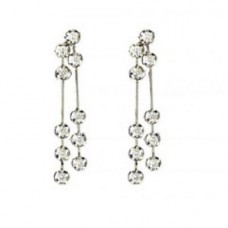 Round Diamond Drop Earrings