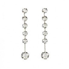 Round Diamond Drop Earrings