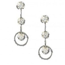 Round Diamond Drop Earrings
