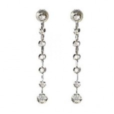 Round Diamond Drop Earrings