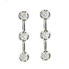 Round Diamond Drop Earrings