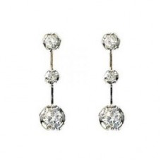 Round Diamond Drop Earrings