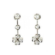 Round Diamond Drop Earrings