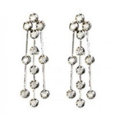 Elegant Round Diamond Drop Earrings