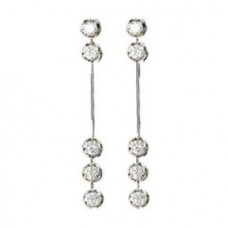 Round Diamond Drop Earrings