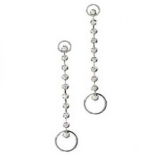 Round Diamond Circle Drop Earrings