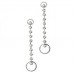 Round Diamond Circle Drop Earrings