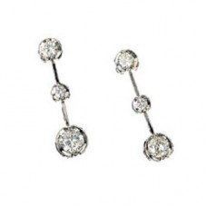 Round Diamond Drop Earrings