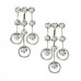 Round Diamond Circle Drop Earrings