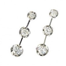Round Diamond Drop Earrings