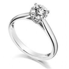 Agi 0.95ct Si2/f Four Claw Set Round Diamond Solitaire Ring
