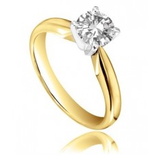 18kt Yellow/white Gold,0.46ct Vs2/g Round Diamond Solitaire Ring 18kt Yellow/white Gold,0.46ct Vs2/g Round Diamond Solitaire Ring