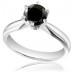 Round Black Diamond Solitaire Ring