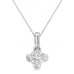 Split Petal Princess Cut Diamond Pendant