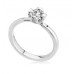 Flower Round Diamond Solitaire Ring