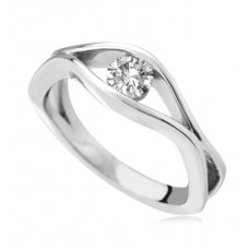 Wave Round Diamond Designer Ring