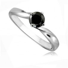 Round Black Diamond Solitaire Ring Round Black Diamond Solitaire Ring