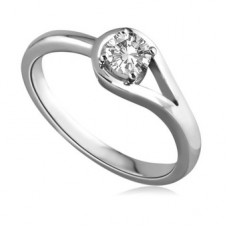 Unique Round Diamond Engagement Ring