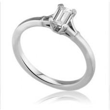 Split Shoulder Emerald Diamond Engagement Ring