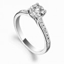 0.50ct Si1/f Round Diamond Shoulder Set Ring