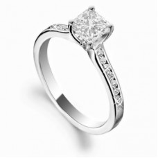 Princess/round Diamond Shoulder Set Ring