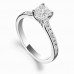 Princess/round Diamond Shoulder Set Ring