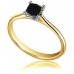 Princess Black Diamond Solitaire Ring