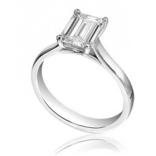 Modern Emerald Diamond Engagement Ring